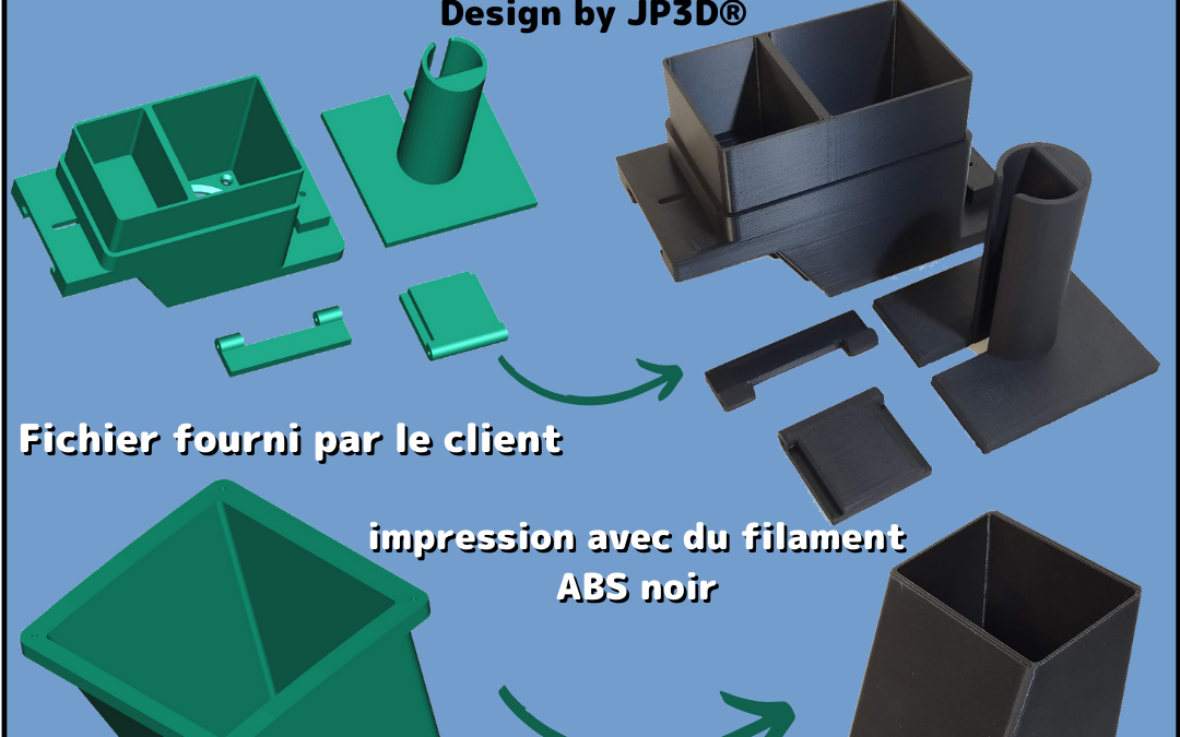 Réalisation en ABS noir