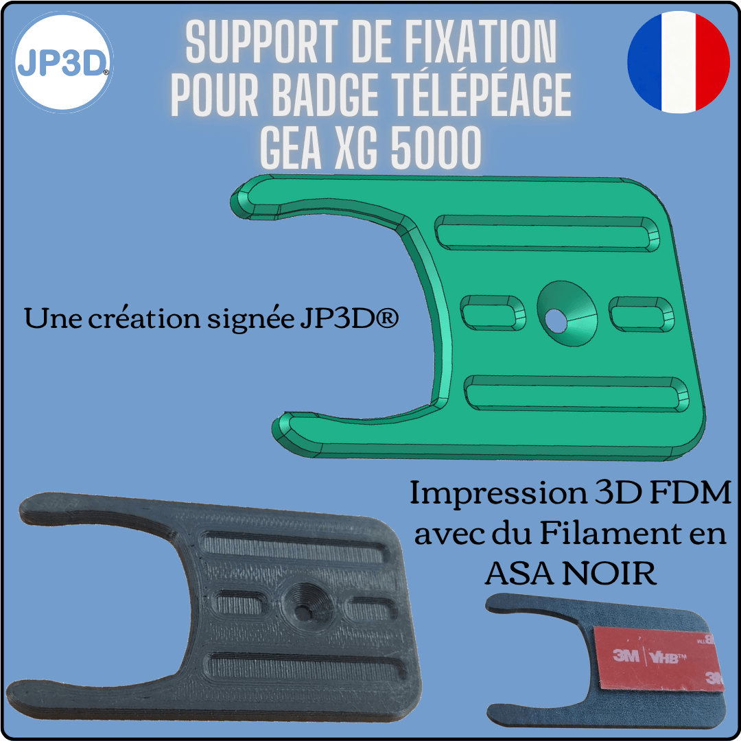 support de fixation pour badge télépéage gea xg 5000